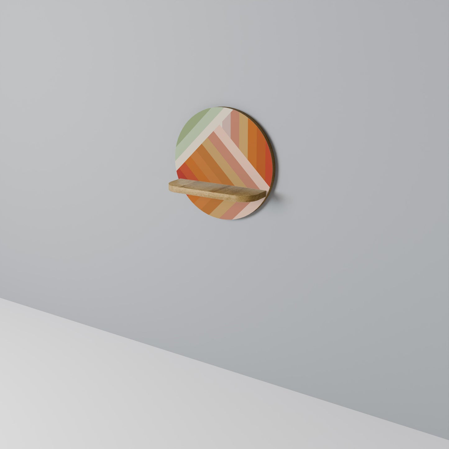 GRADIENT PICKS Mensola rotonda per arte in effetto rovere