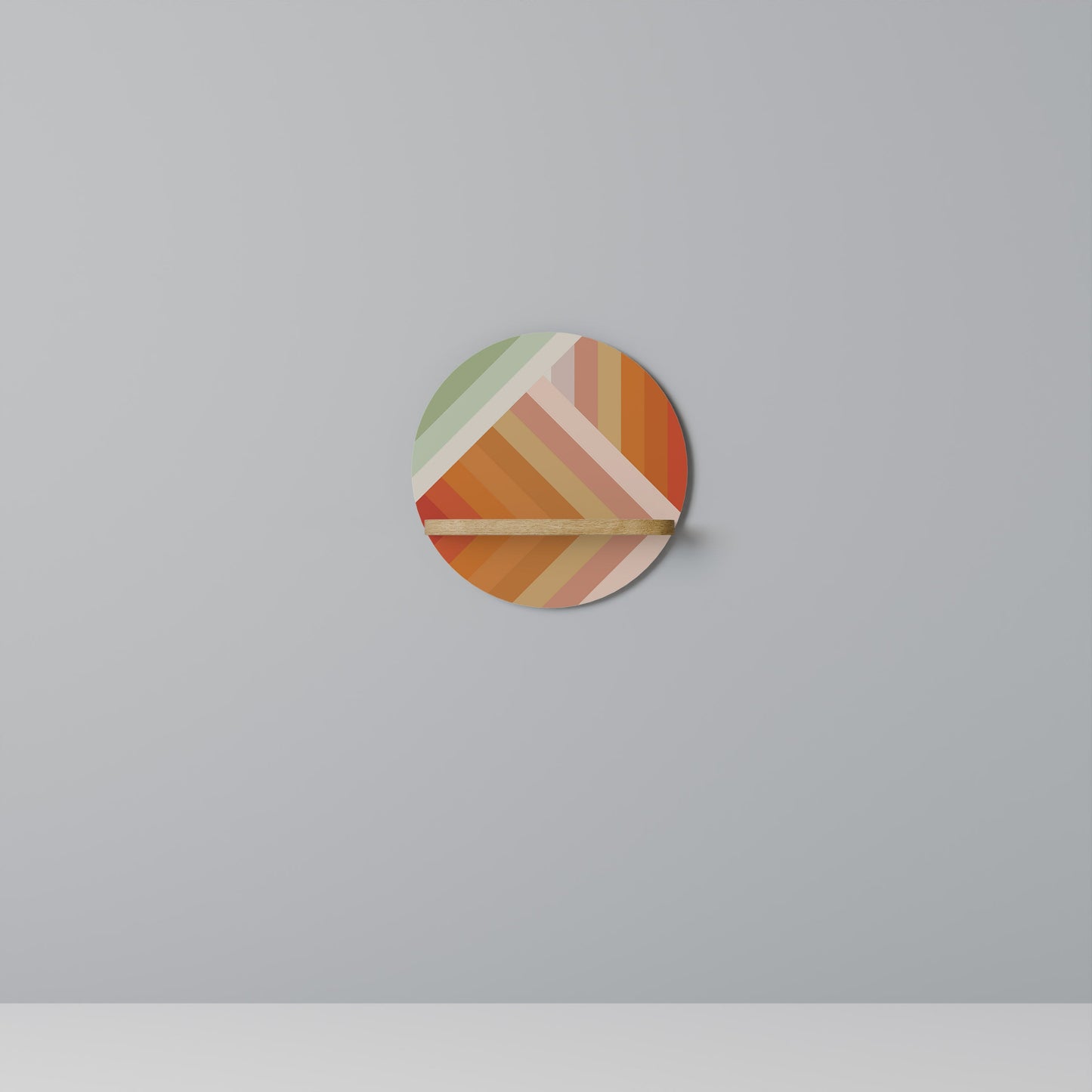 GRADIENT PICKS Mensola rotonda per arte in effetto rovere