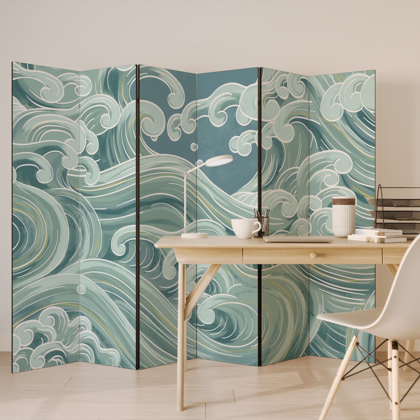 Divisorio decorativo per ambienti ASIAN SWAY a 6 pannelli