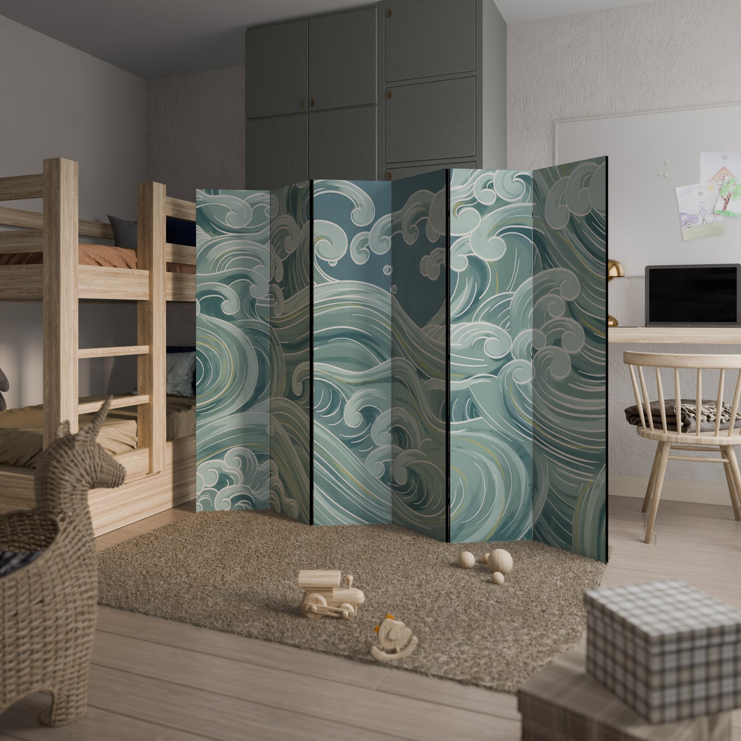 Divisorio decorativo per ambienti ASIAN SWAY a 6 pannelli