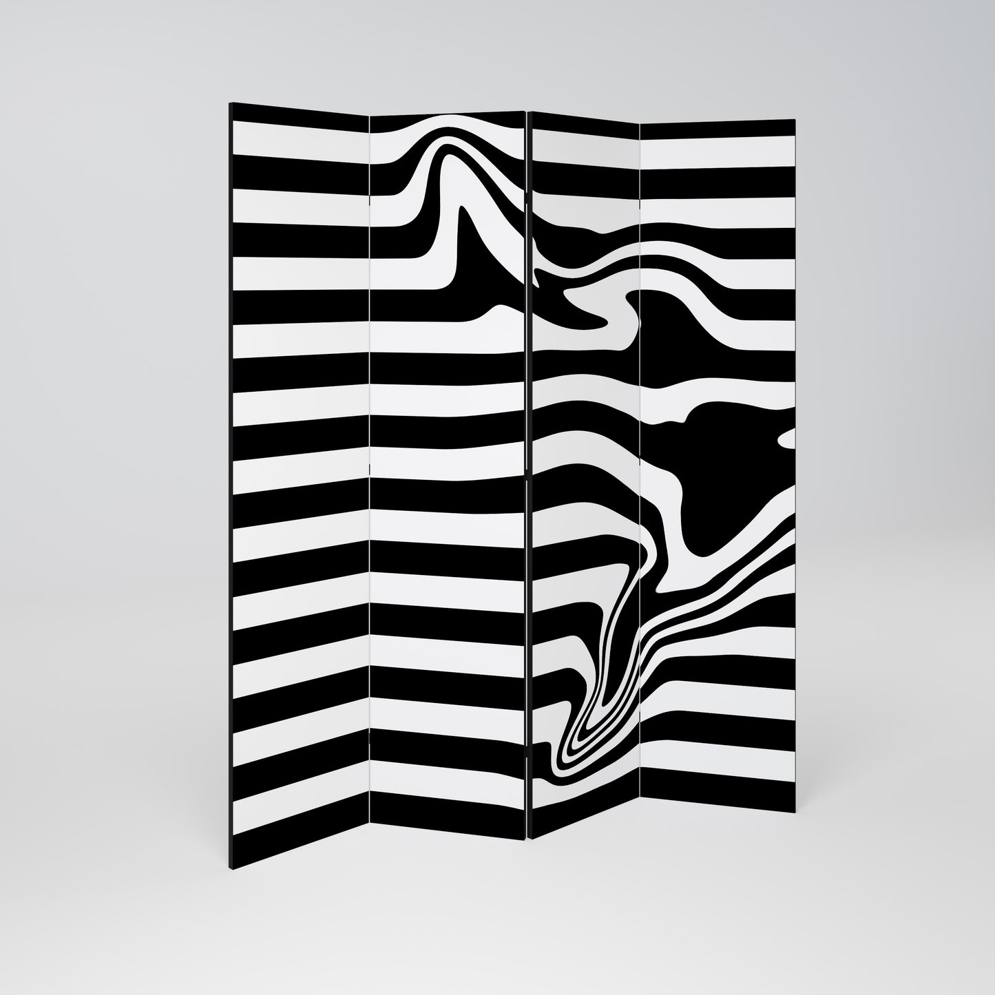 Divisorio decorativo per ambienti POLYLINE FUZZY a 4 pannelli
