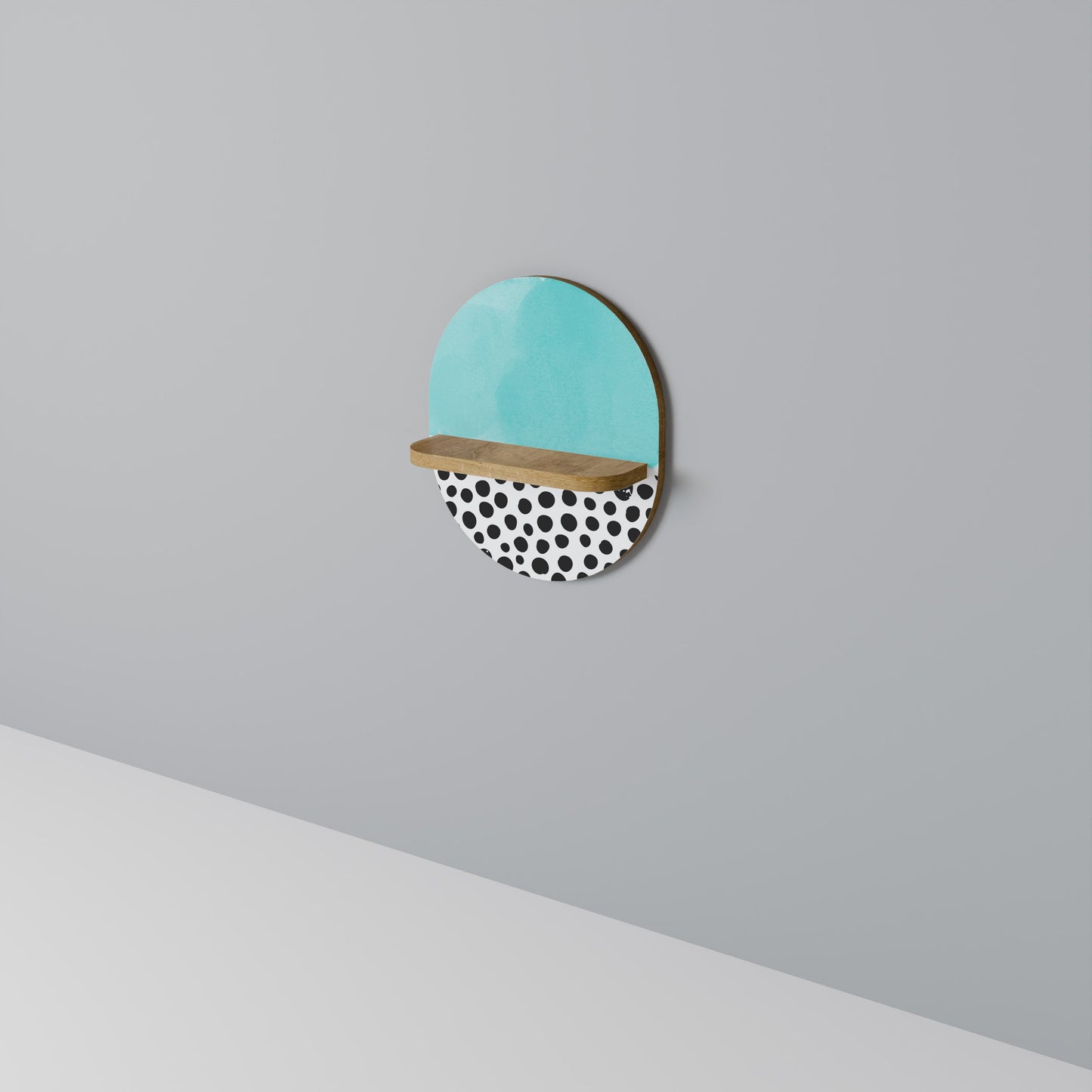 AZURE TREASURE Mensola ovale per opere d'arte in effetto rovere
