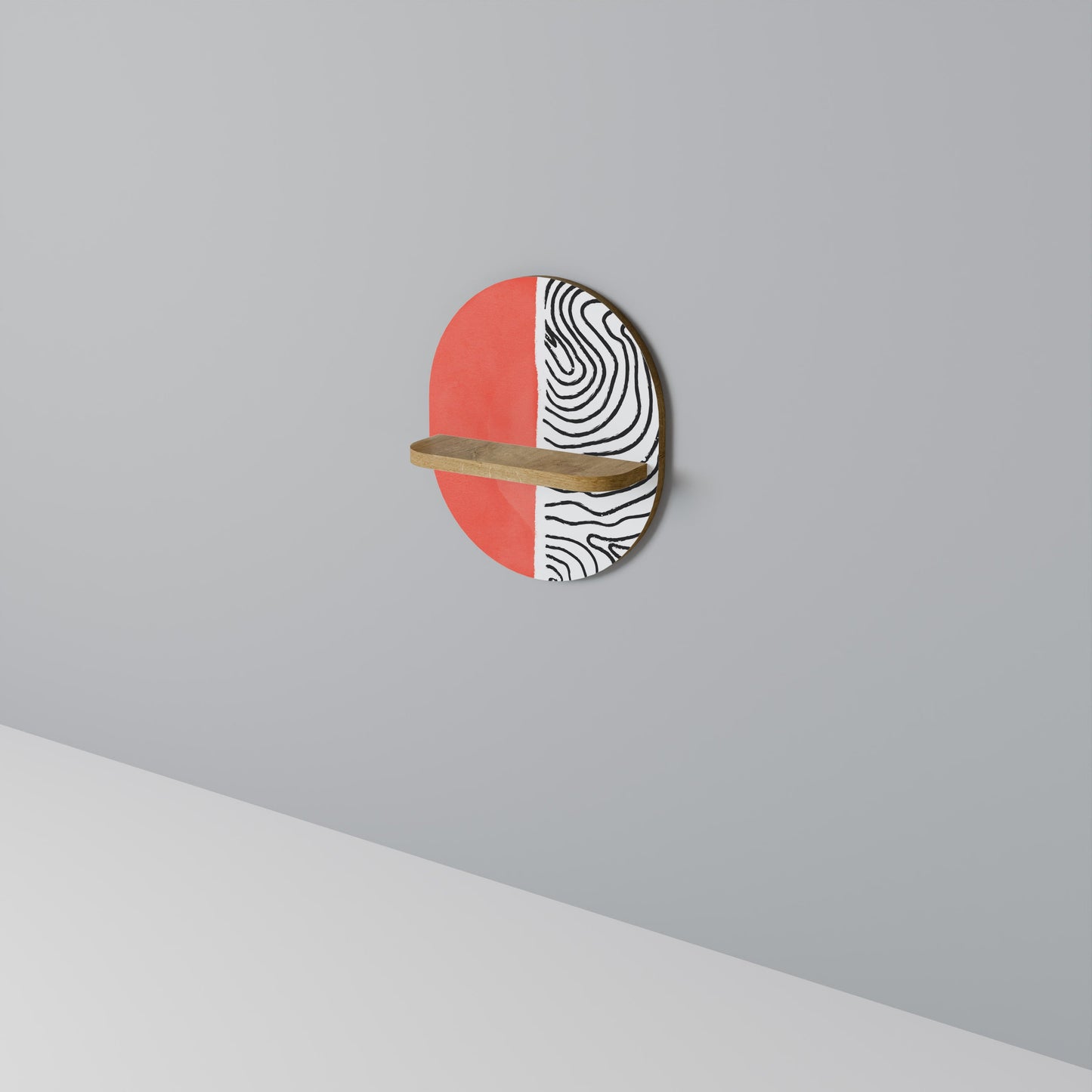 ORANGEY TREASURE Mensola ovale per opere d'arte in effetto rovere