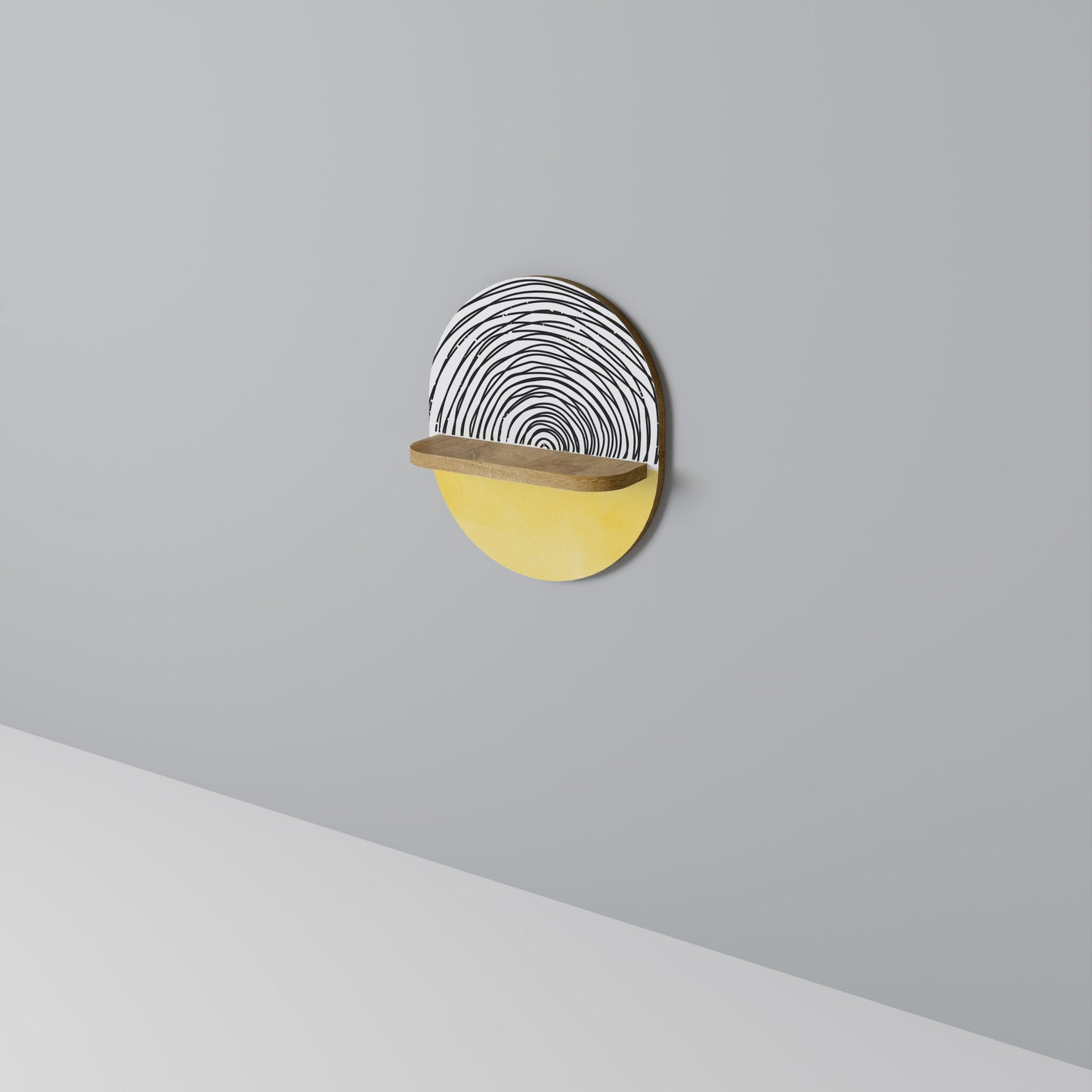 SUNNY TREASURE Mensola ovale per opere d'arte in effetto rovere