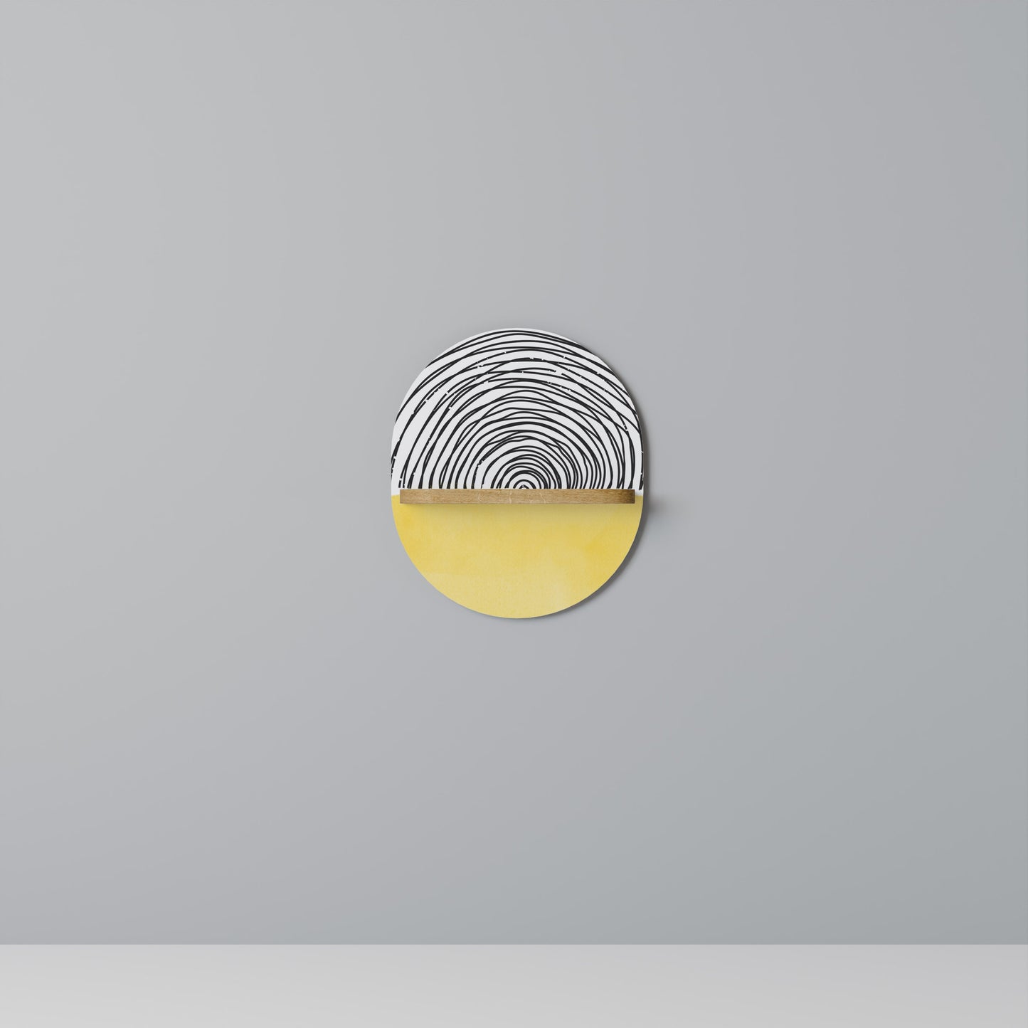 SUNNY TREASURE Mensola ovale per opere d'arte in effetto rovere
