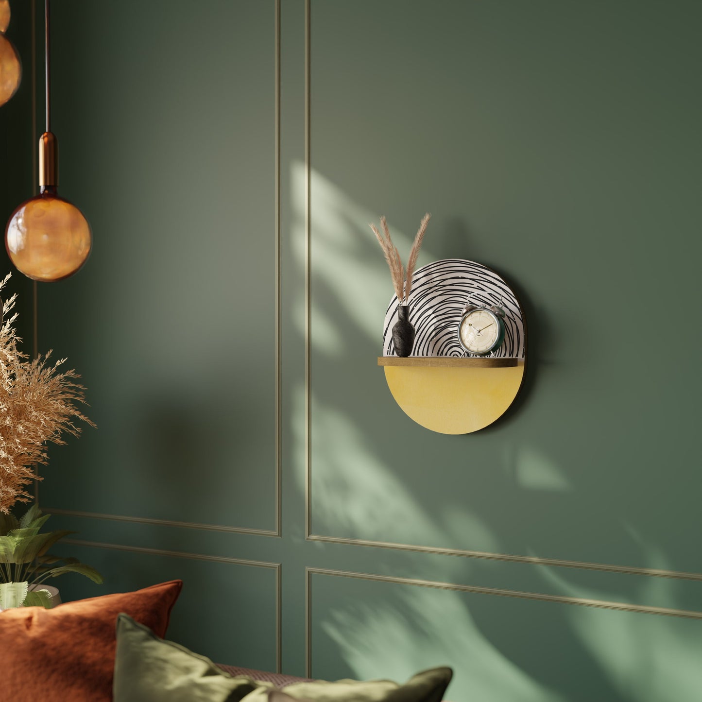 SUNNY TREASURE Mensola ovale per opere d'arte in effetto rovere
