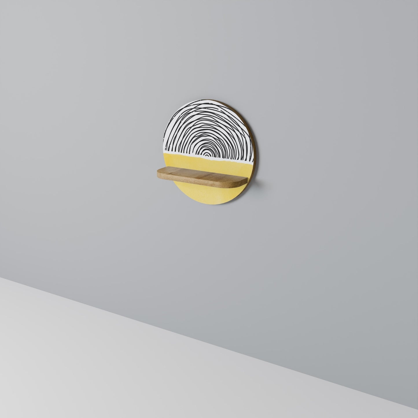 SUNNY TREASURE Mensola rotonda per opere d'arte in effetto rovere