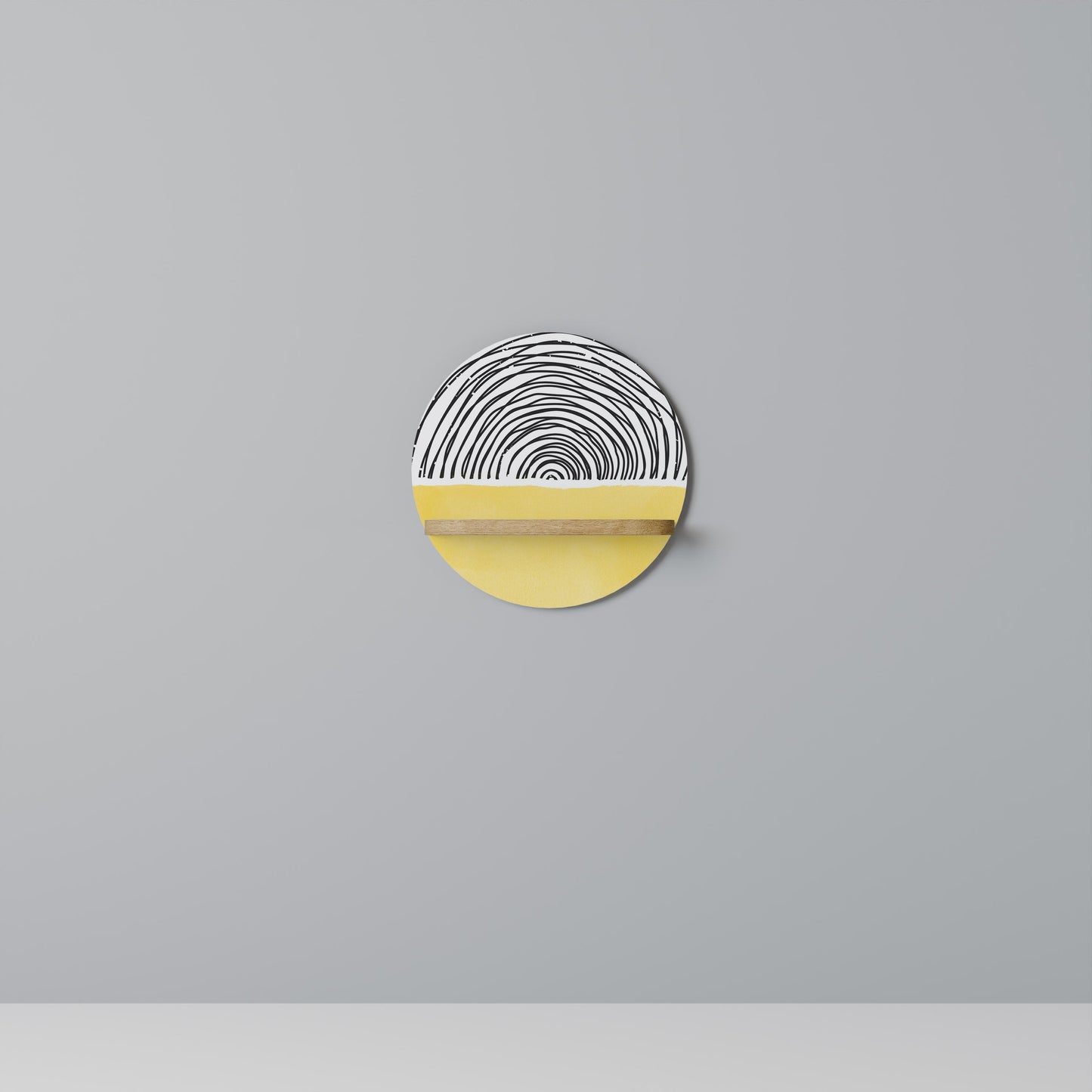 SUNNY TREASURE Mensola rotonda per opere d'arte in effetto rovere