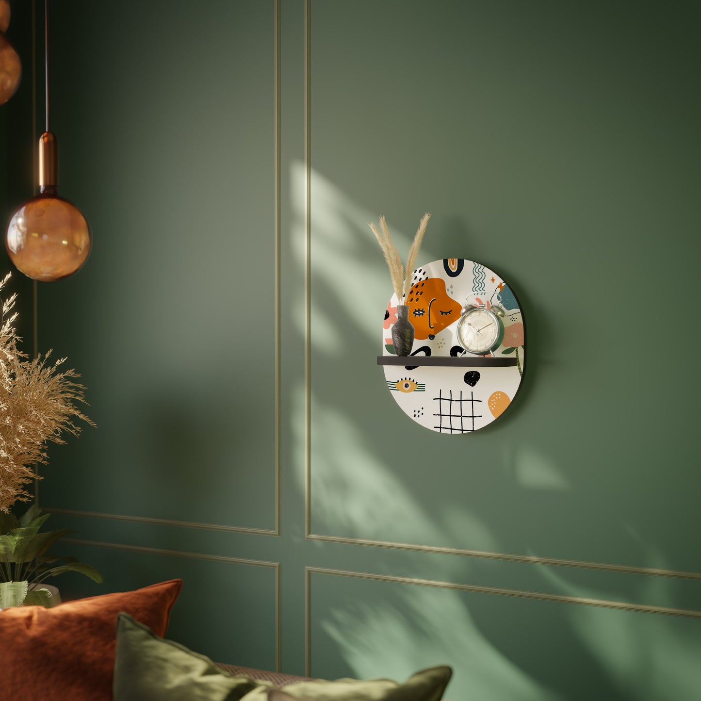 MATISSE WHIMSY Oval Art Shelf In Black Finish