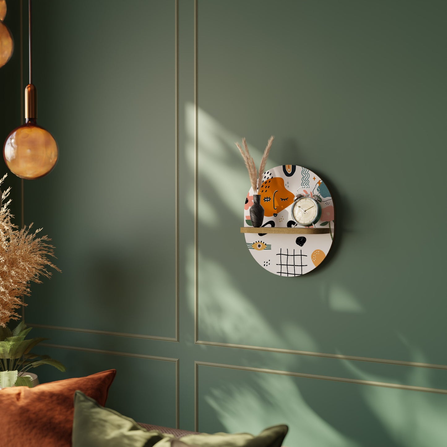 MATISSE WHIMSY Mensola ovale per opere d'arte in effetto rovere