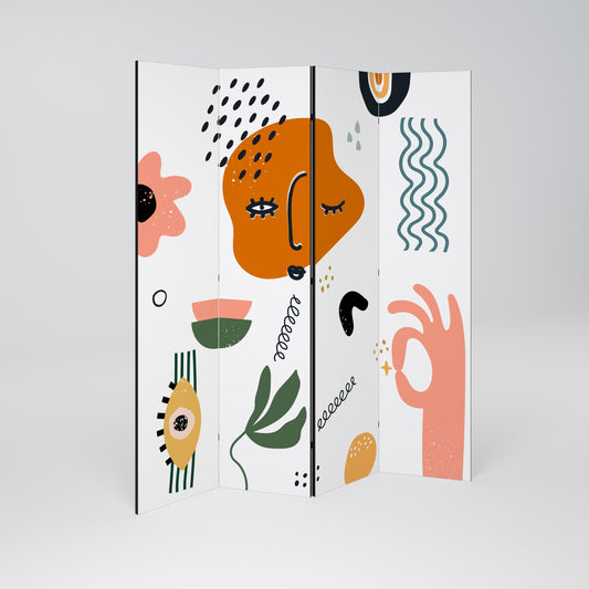 MATISSE WHIMSY Divisorio decorativo per ambienti a 4 pannelli