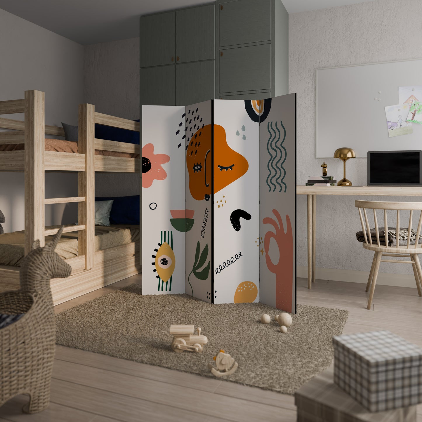 MATISSE WHIMSY Divisorio decorativo per ambienti a 4 pannelli