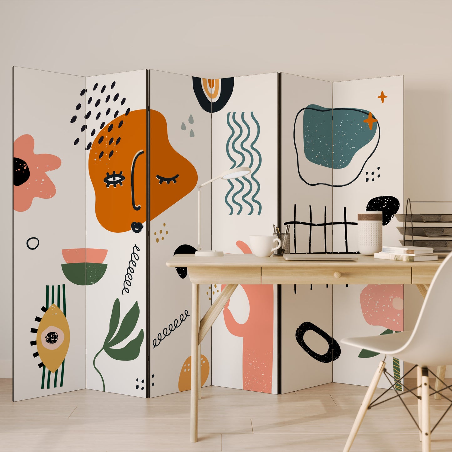 MATISSE WHIMSY Divisorio decorativo per ambienti a 6 pannelli
