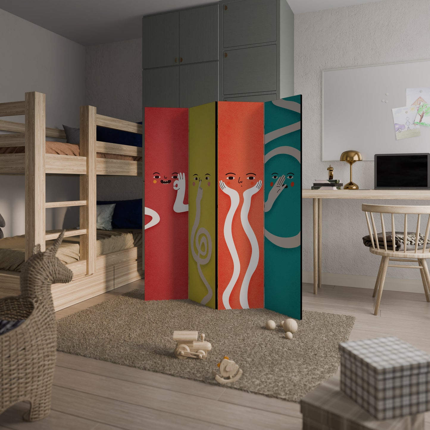 CARATTERISTICHE VIVACI Divisorio decorativo per ambienti a 4 pannelli