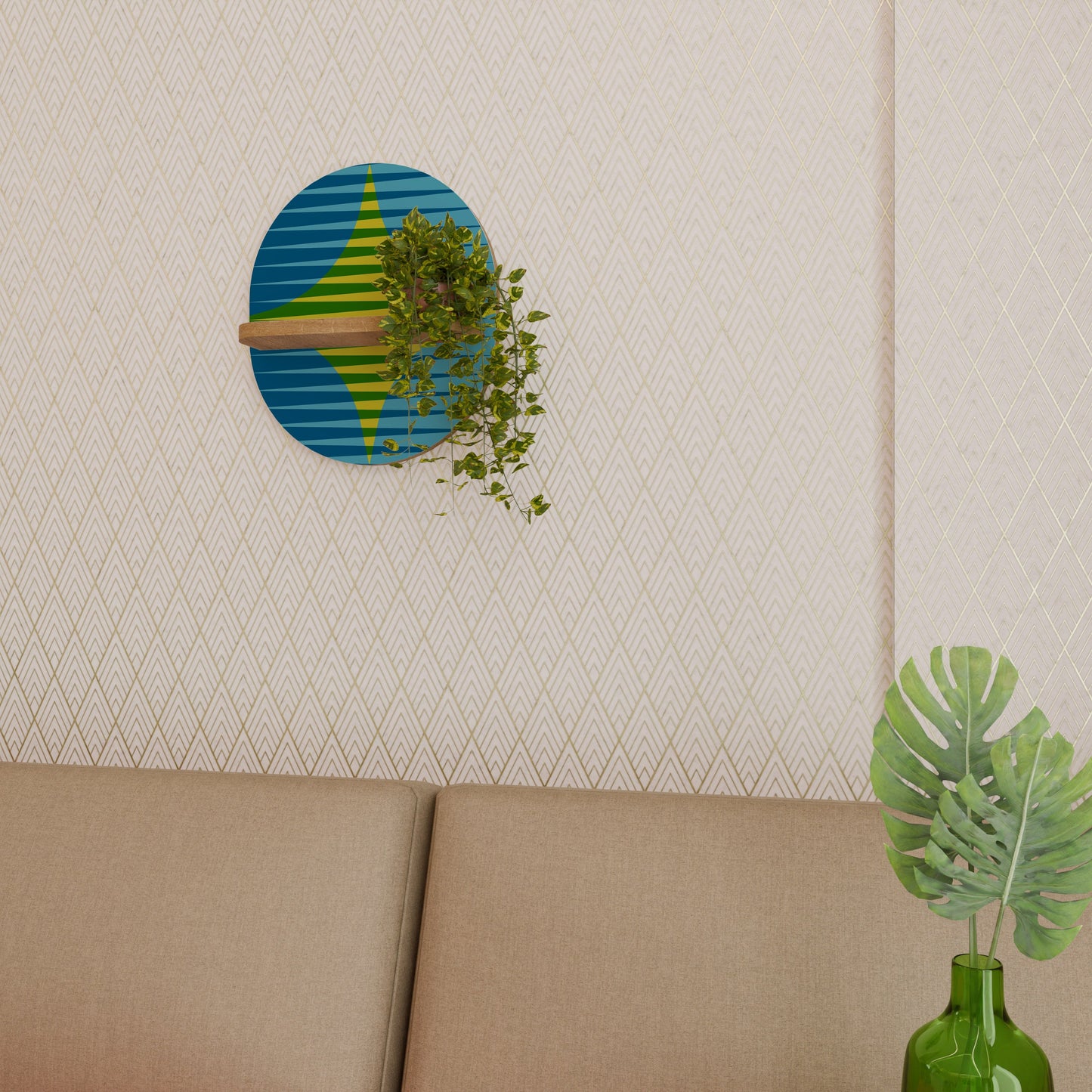 PERFECTION PICKS Mensola ovale per opere d'arte in effetto rovere