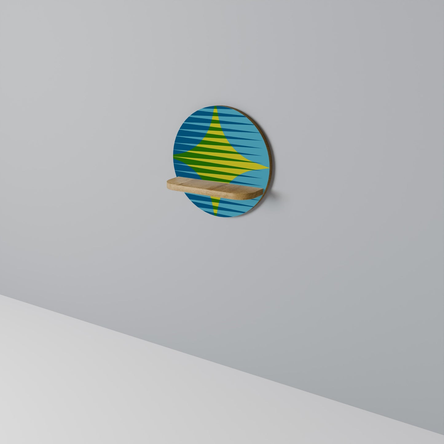 PERFECTION PICKS Mensola rotonda per opere d'arte in effetto rovere