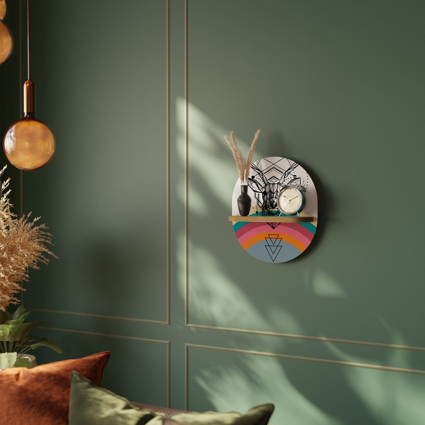 Mensola ovale DEER OF COLOR in effetto rovere
