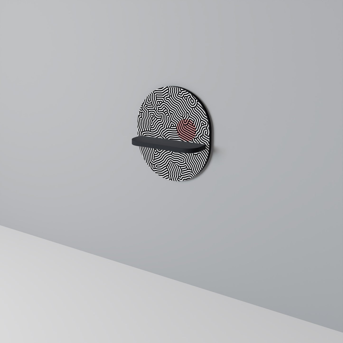 LIVING DOT Oval Art Shelf In Black Finish