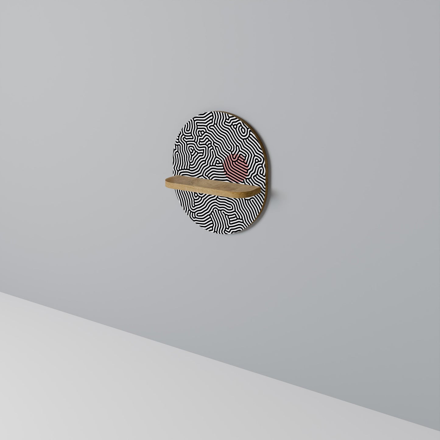 LIVING DOT Mensola ovale per opere d'arte in effetto rovere