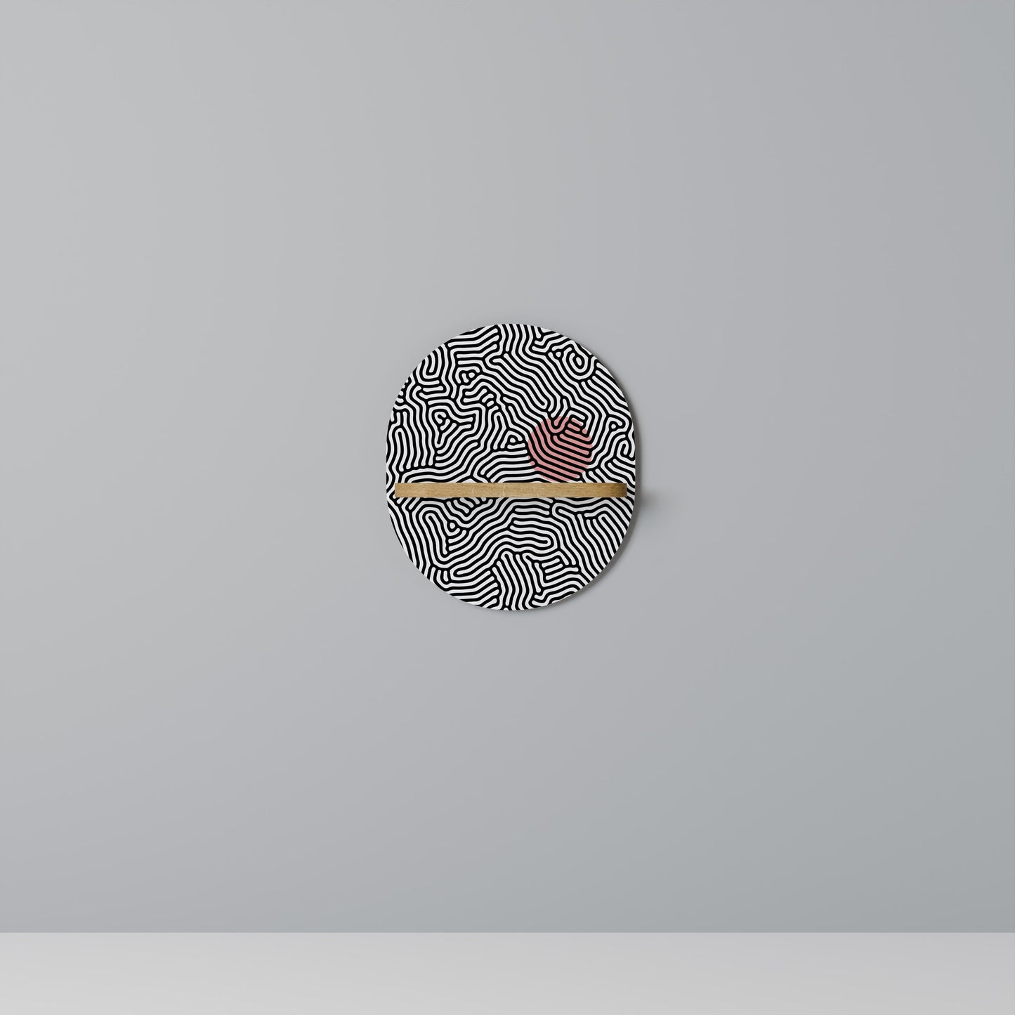 LIVING DOT Mensola ovale per opere d'arte in effetto rovere