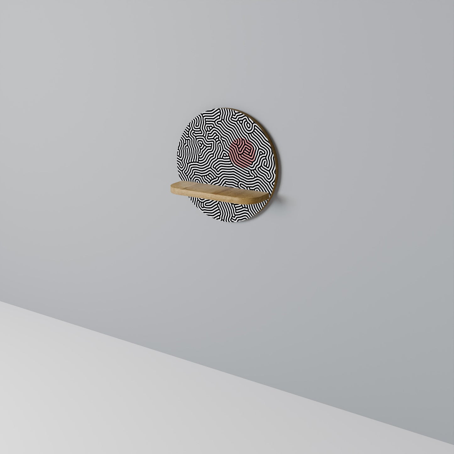 LIVING DOT Mensola rotonda per arte in effetto rovere