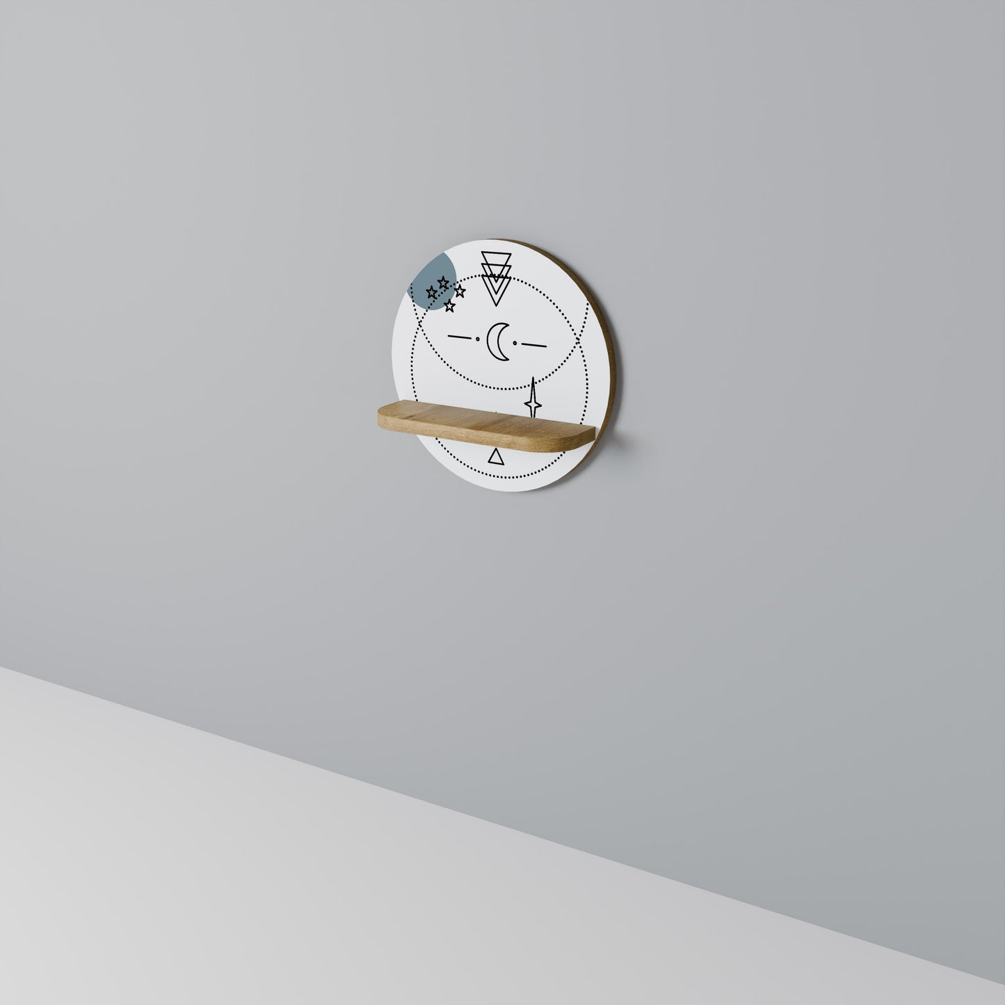 Mensola rotonda CELESTIAL BODY in effetto rovere