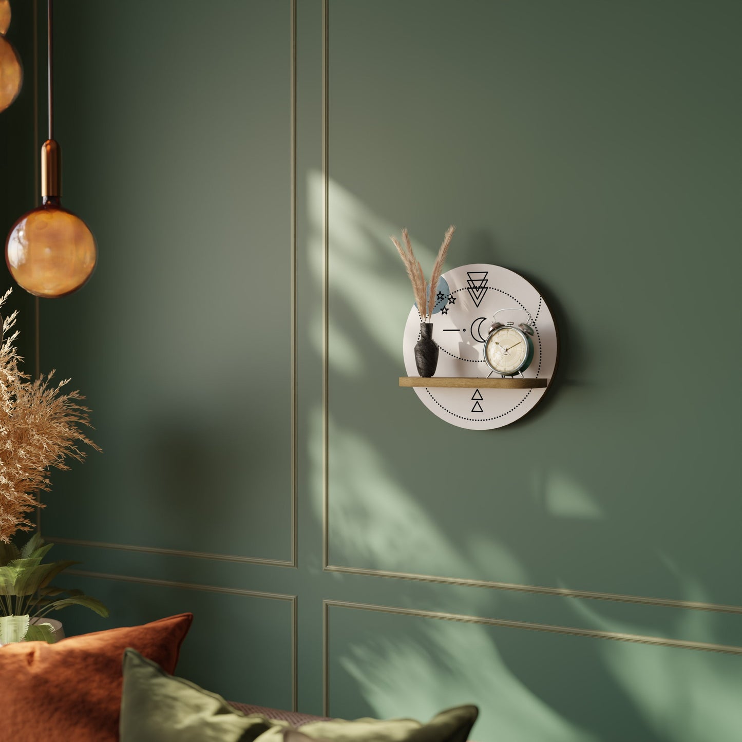 Mensola rotonda CELESTIAL BODY in effetto rovere