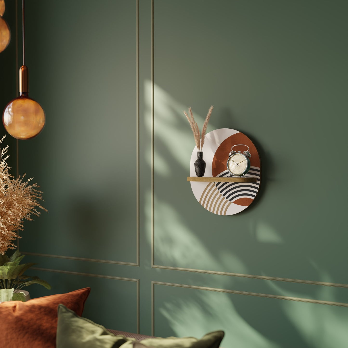 SPACE AROUND Mensola ovale per opere d'arte in effetto rovere