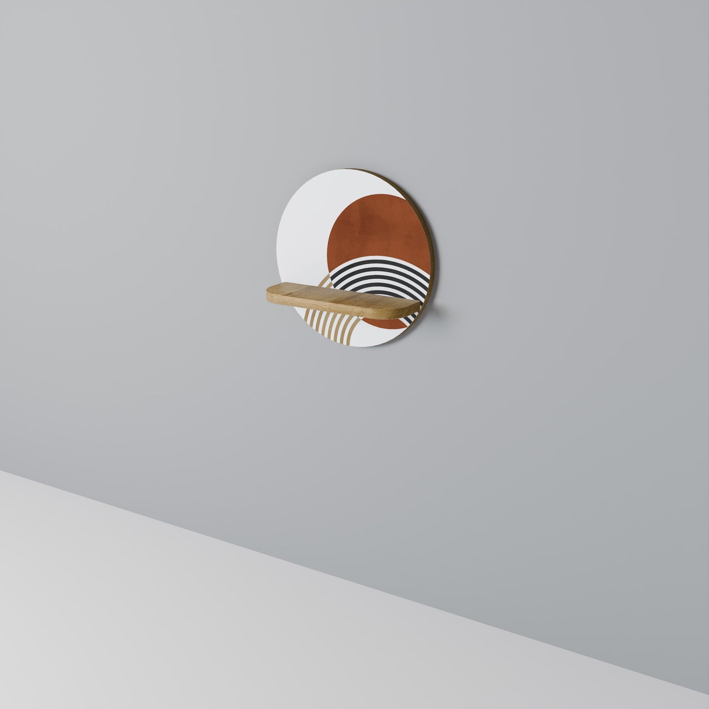 SPACE AROUND Mensola rotonda per arte in effetto rovere