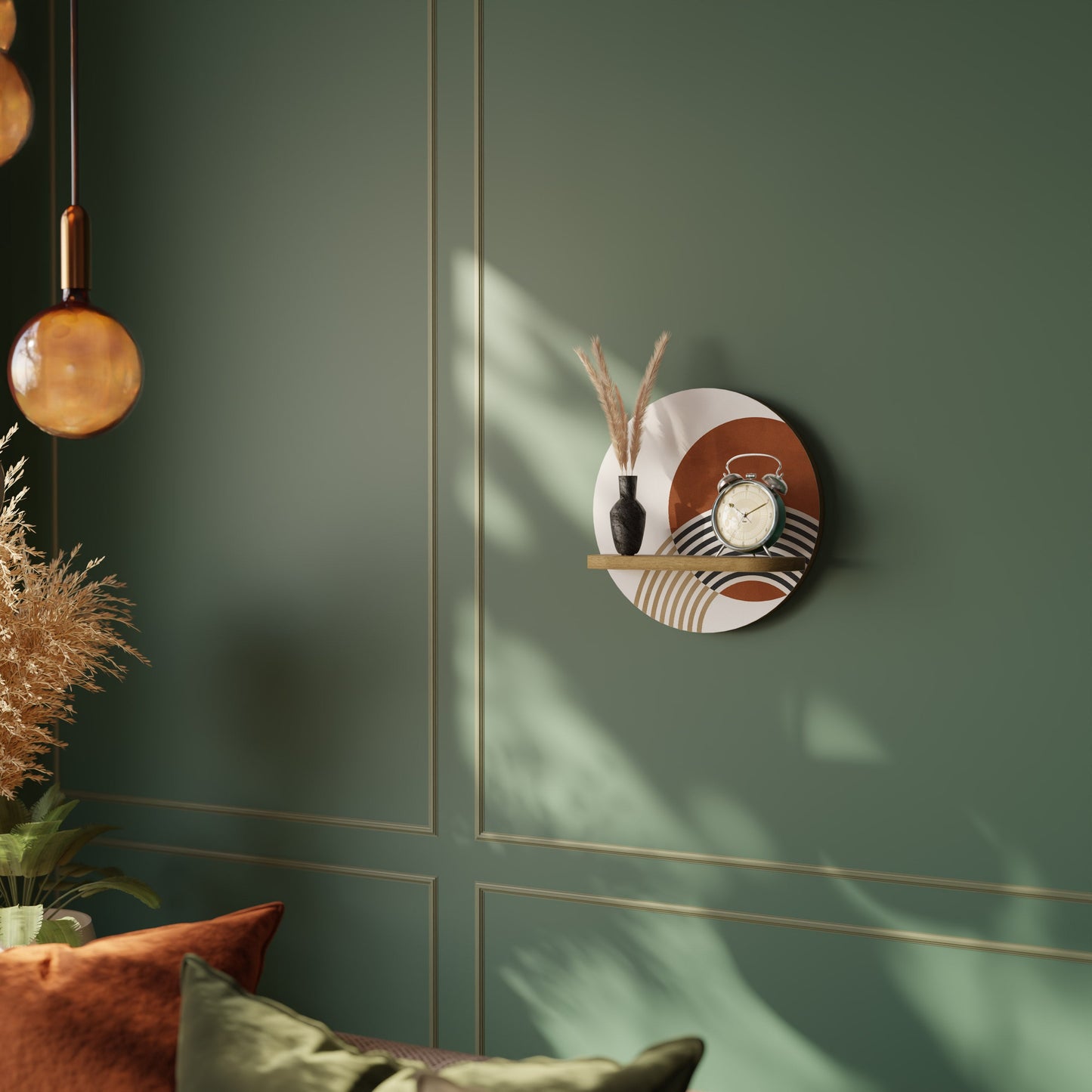SPACE AROUND Mensola rotonda per arte in effetto rovere