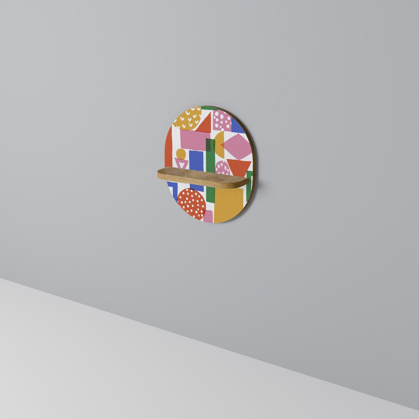 Mensola ovale GEOMETRIC GLIMMER in effetto rovere
