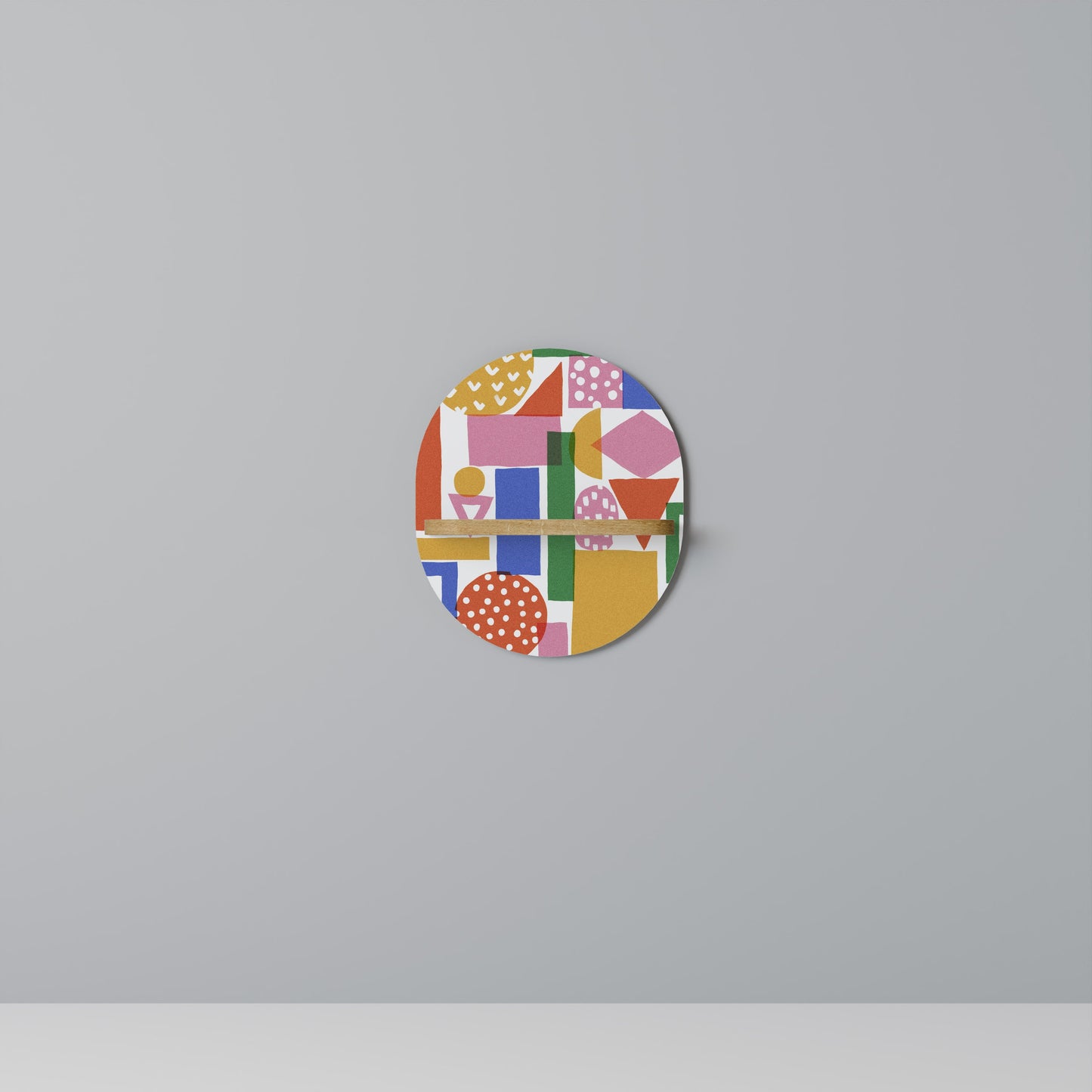 Mensola ovale GEOMETRIC GLIMMER in effetto rovere