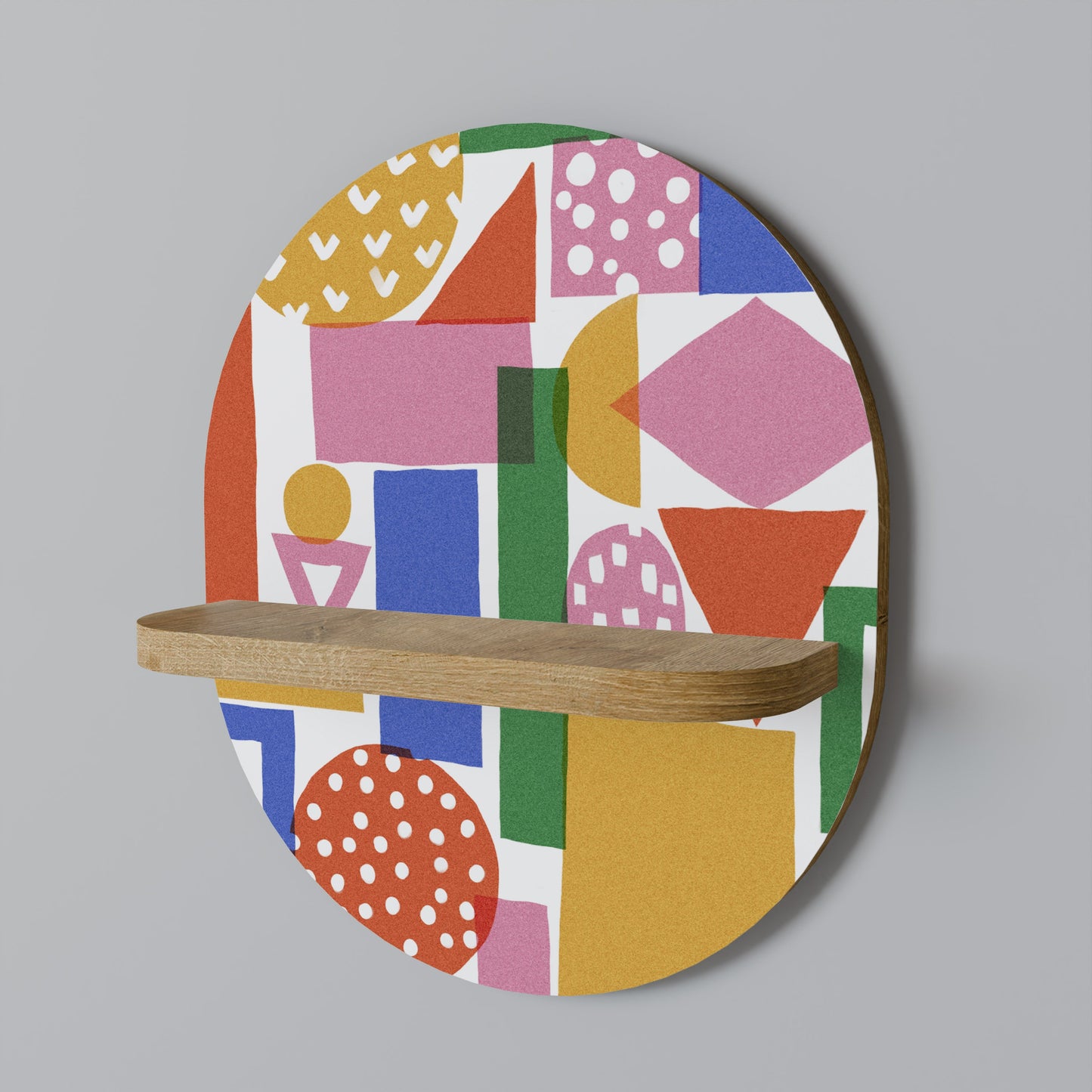 Mensola ovale GEOMETRIC GLIMMER in effetto rovere