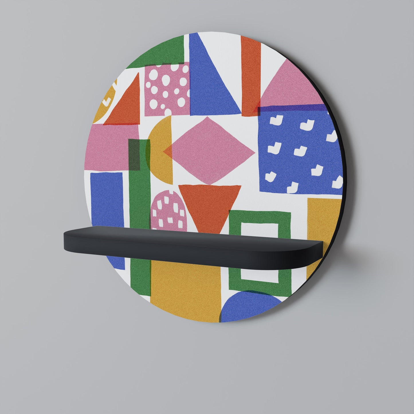 Mensola rotonda GEOMETRIC GLIMMER in finitura nera