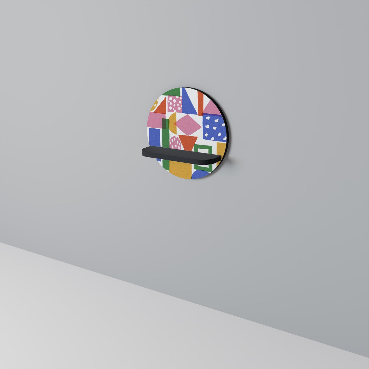 Mensola rotonda GEOMETRIC GLIMMER in finitura nera