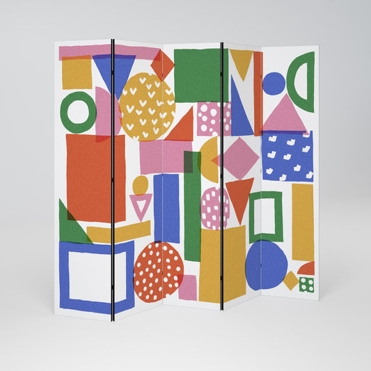 Divisorio decorativo per ambienti GEOMETRIC GLIMMER a 5 pannelli