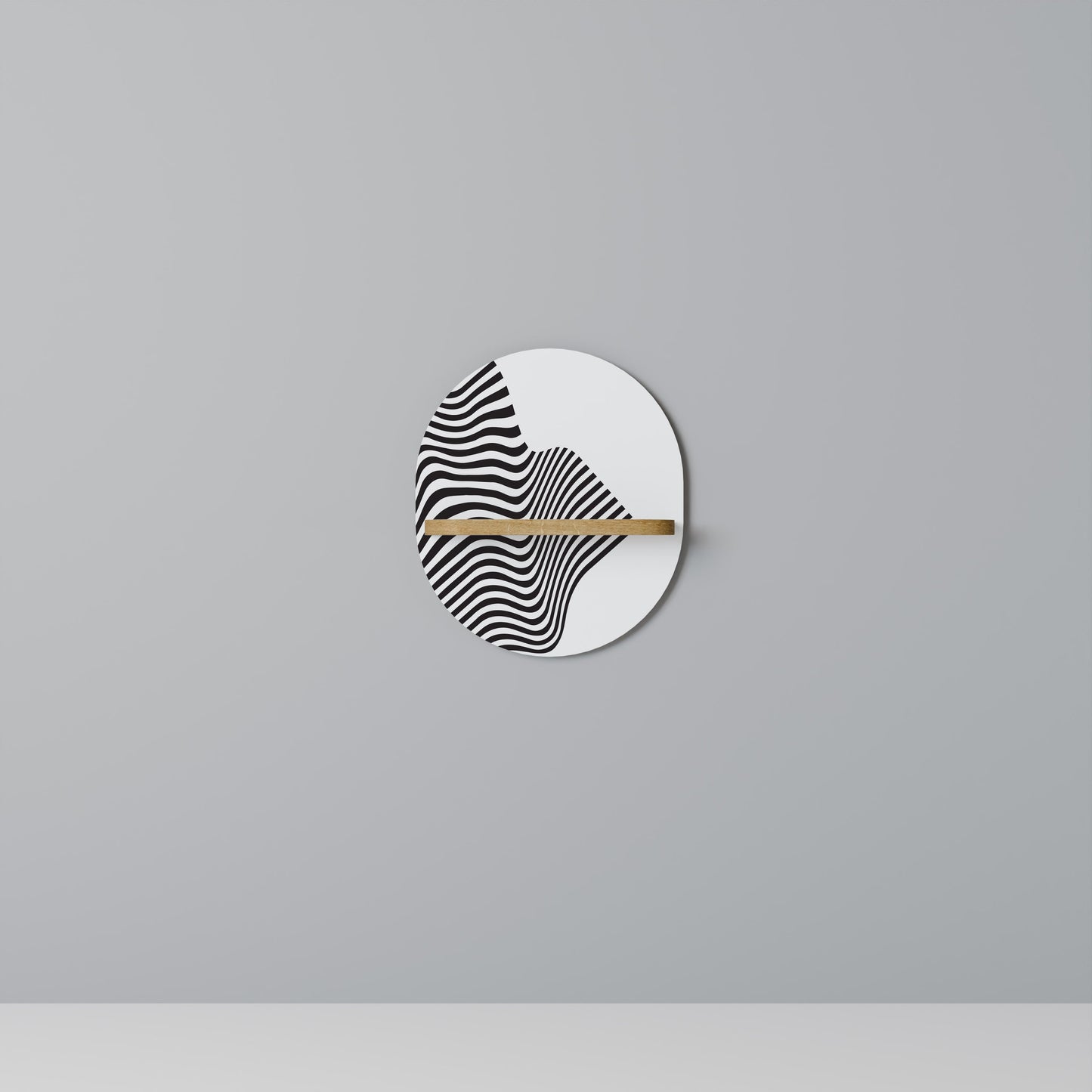 ILLUSIONARY FLOW Mensola ovale per opere d'arte in effetto rovere