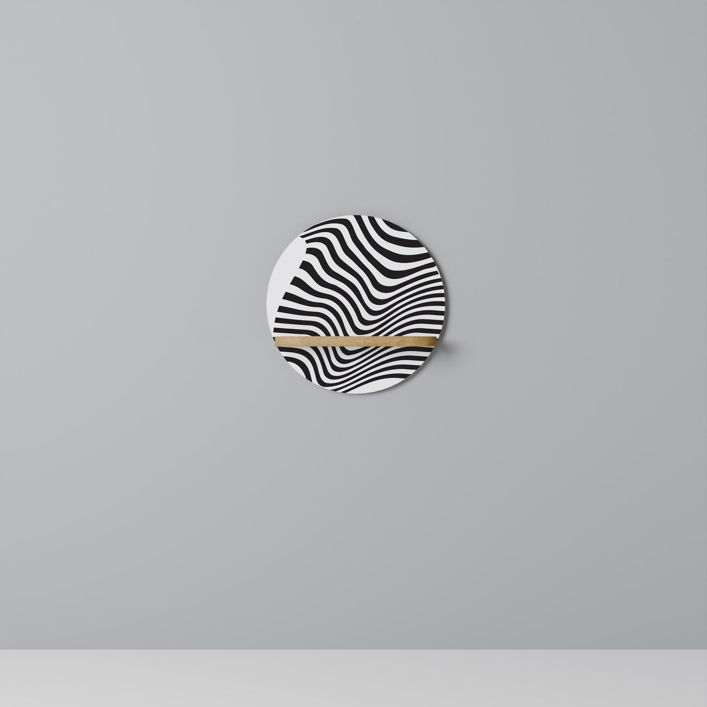 ILLUSIONARY FLOW Mensola rotonda per arte in effetto rovere