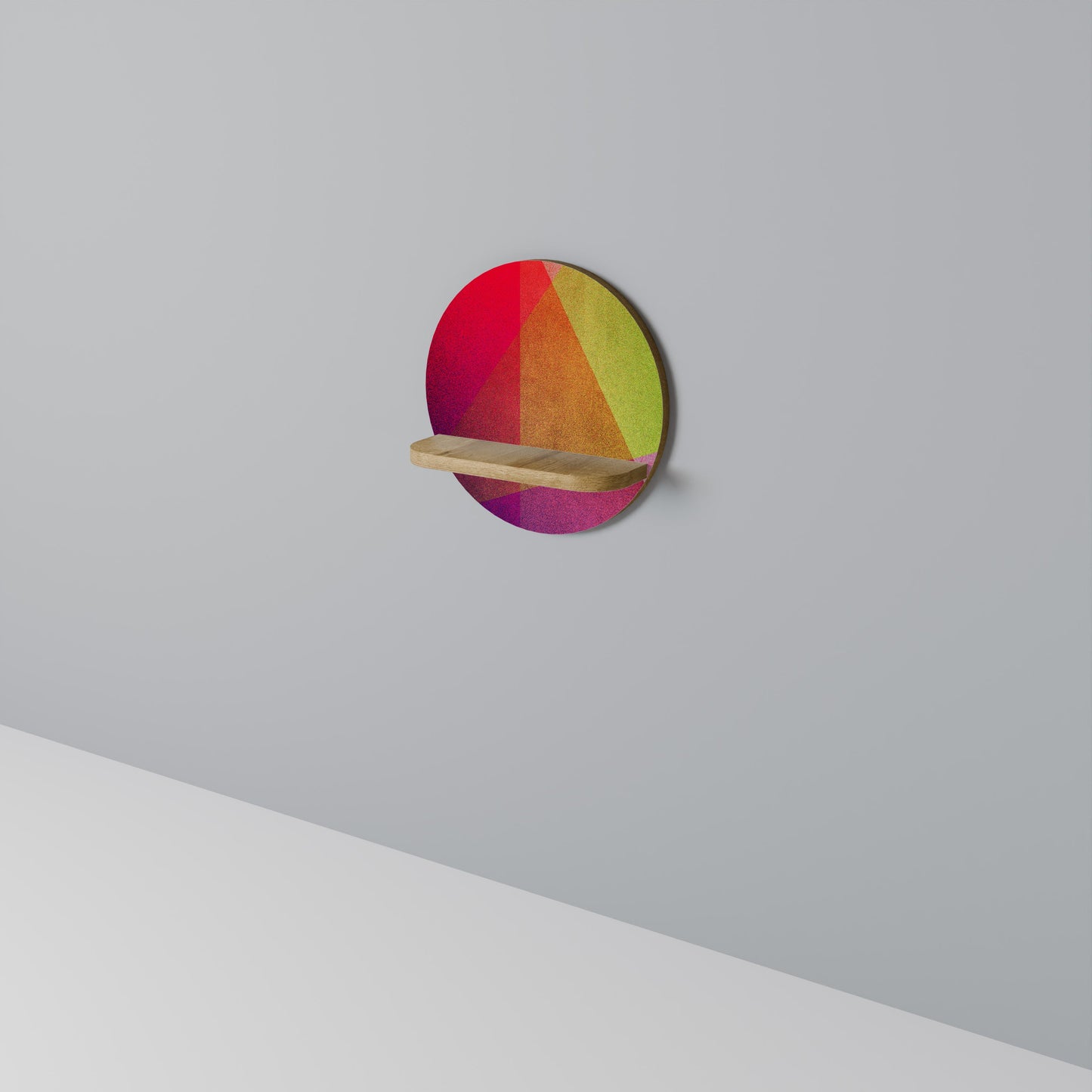 VIVID GEOMETRY Mensola rotonda per arte in effetto rovere