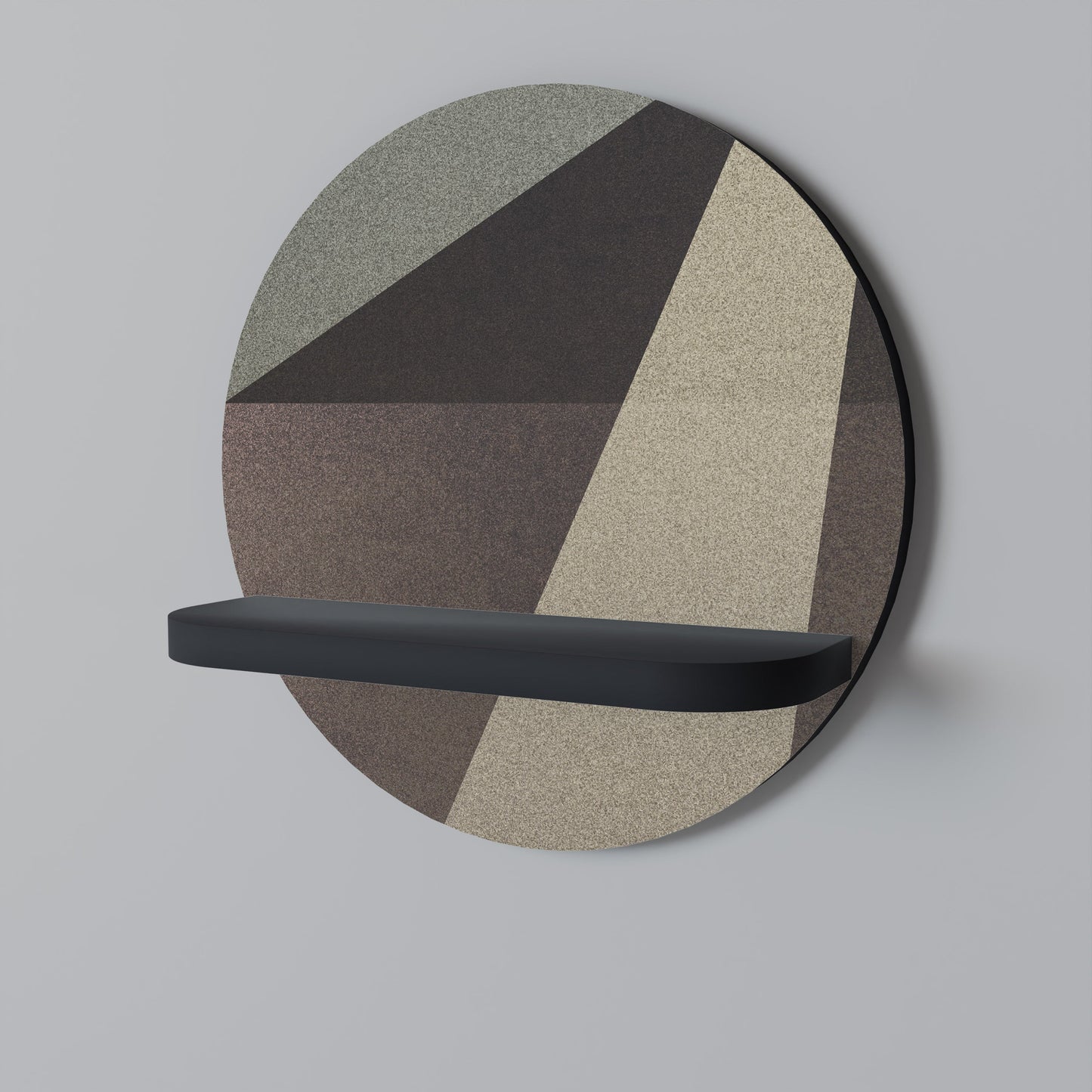 BEIGE GEOMETRY Mensola rotonda per arte in finitura nera