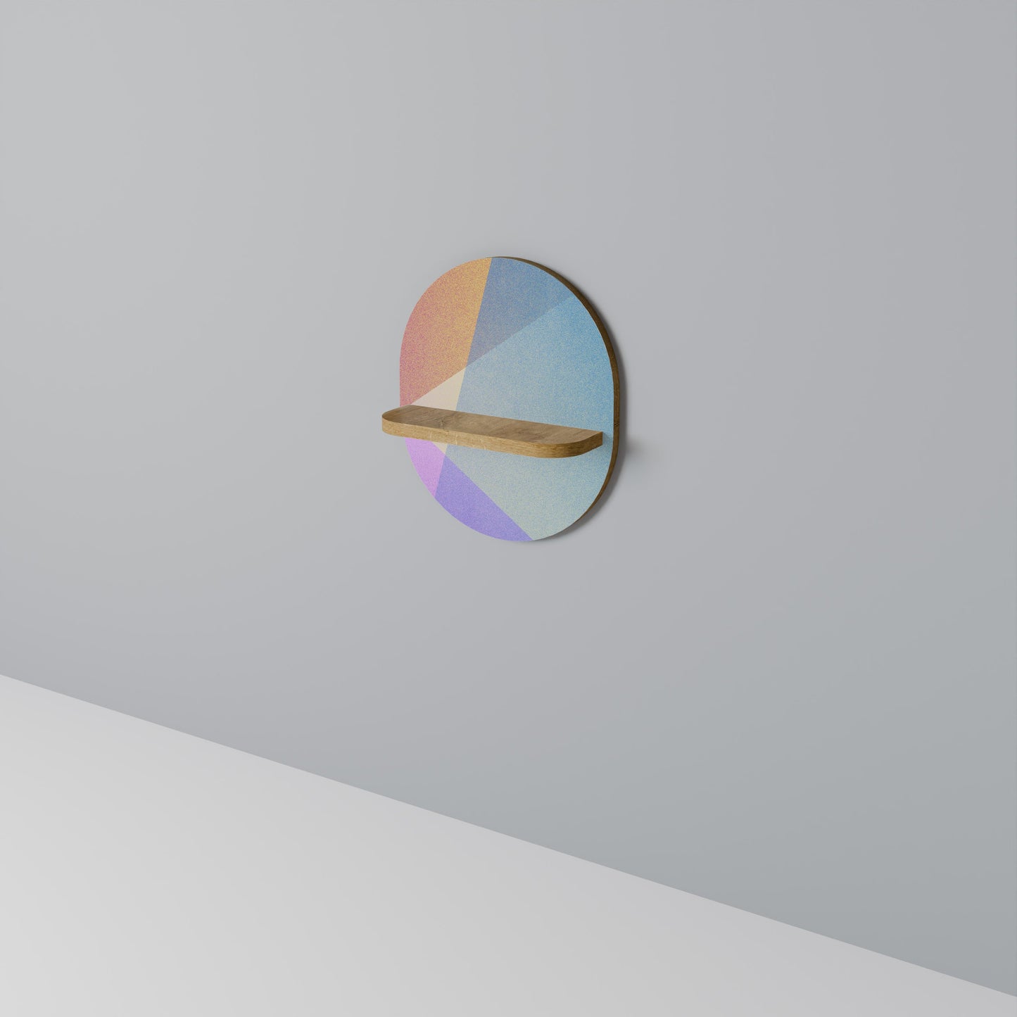 BRIGHT GEOMETRY Mensola ovale in effetto rovere