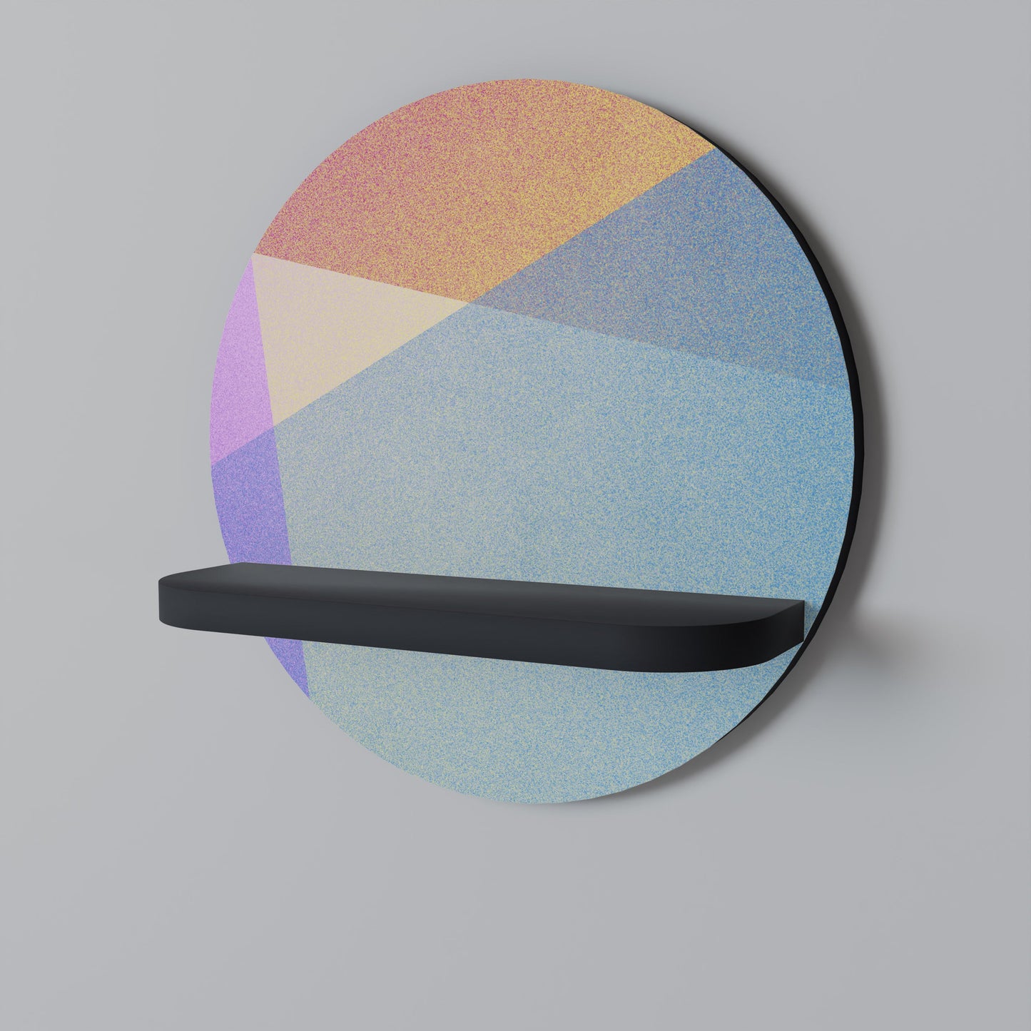 BRIGHT GEOMETRY Mensola rotonda per arte in finitura nera