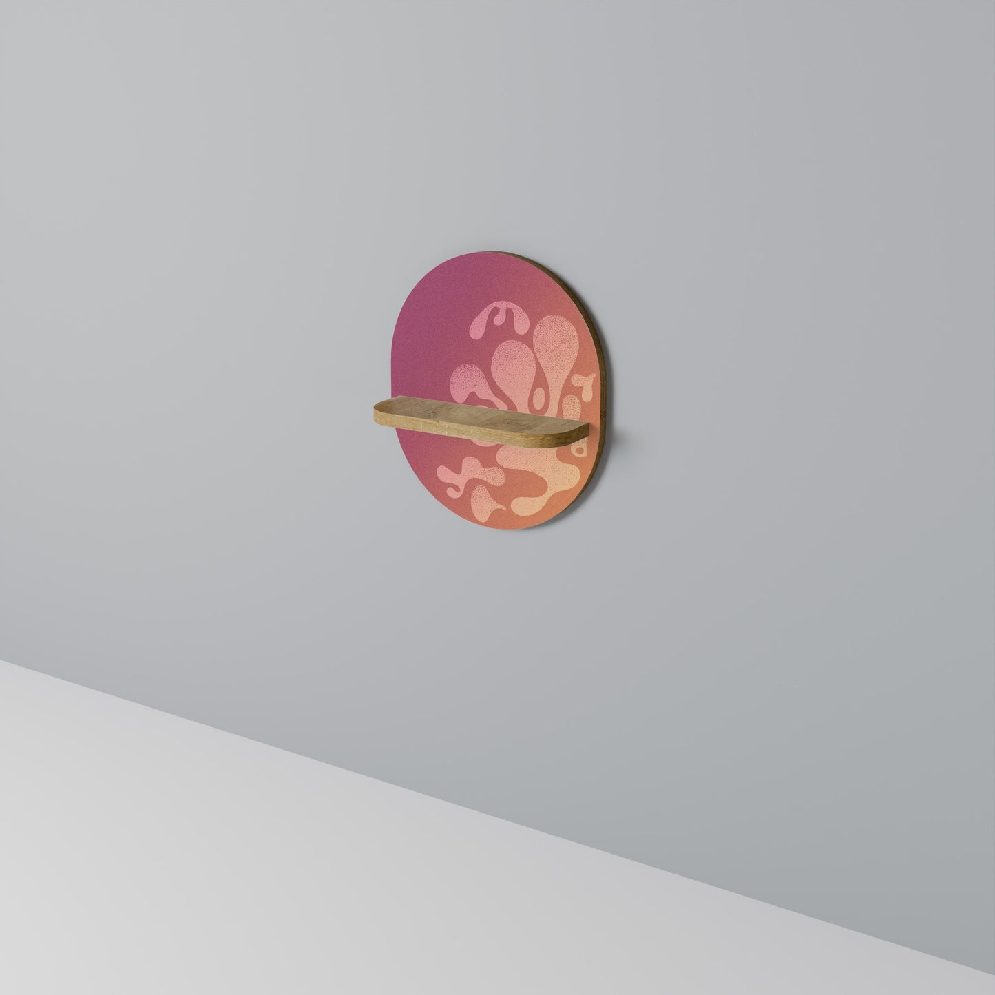 Mensola ovale IRREGOLARE ROSA in effetto rovere