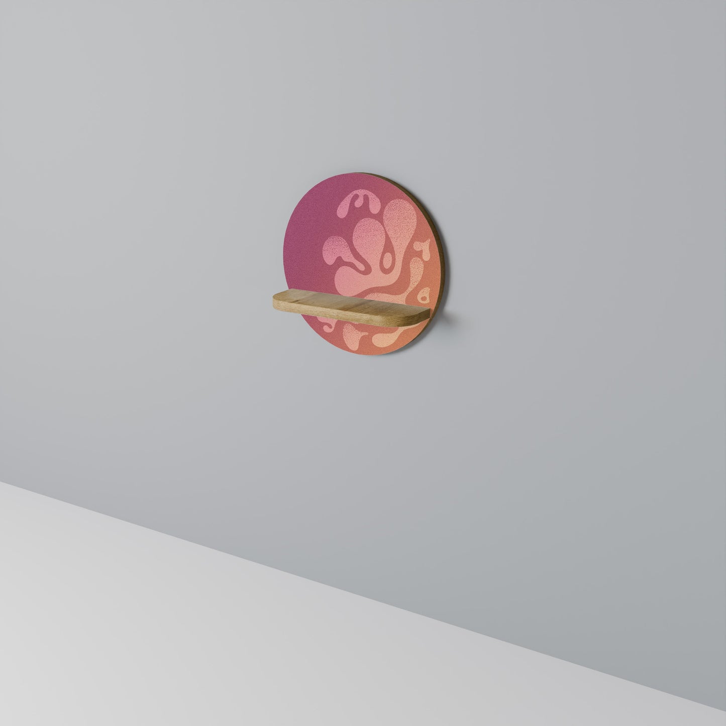 Mensola rotonda IRREGOLARE ROSA in effetto rovere