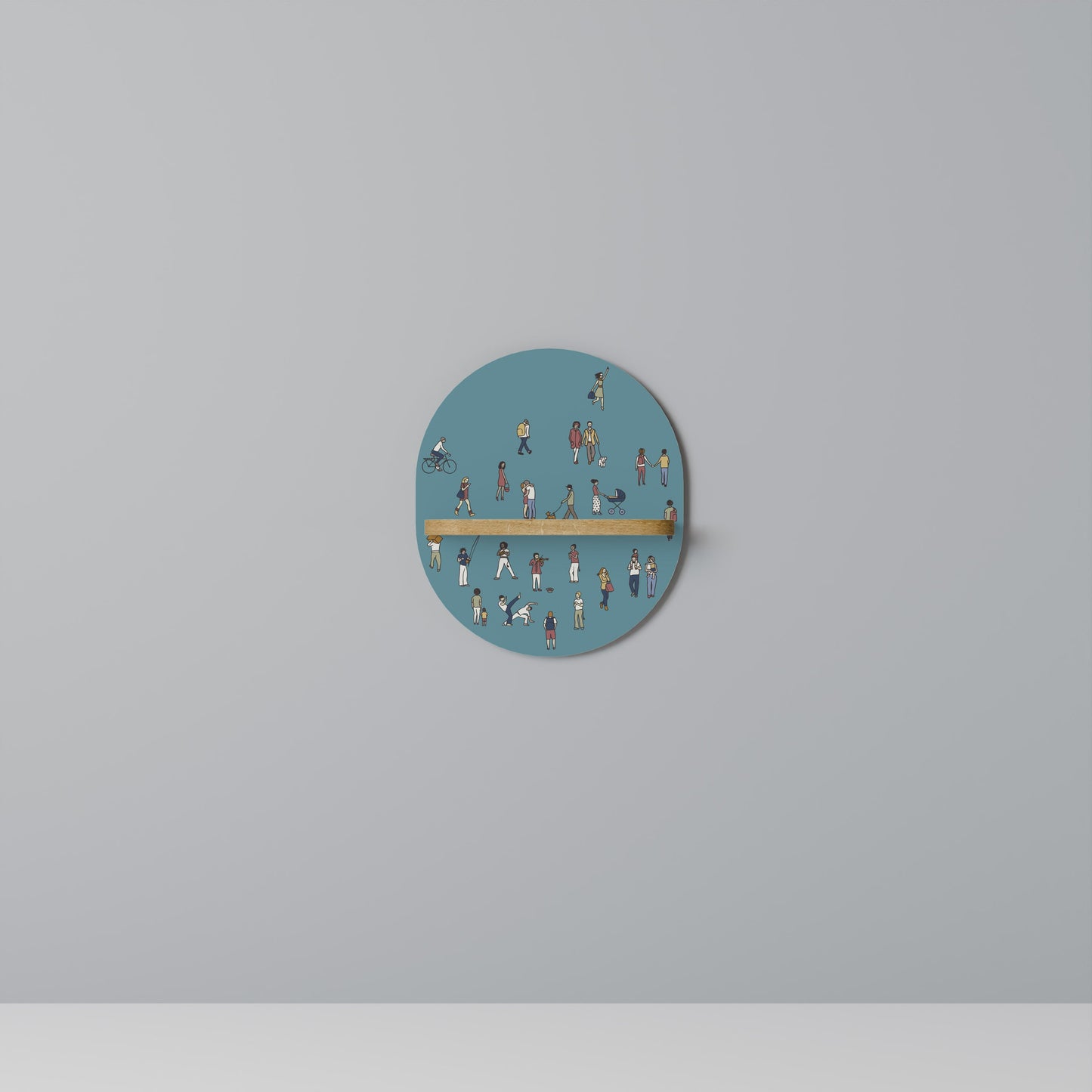 COLLECTIVE STREAM Mensola ovale per opere d'arte in effetto rovere