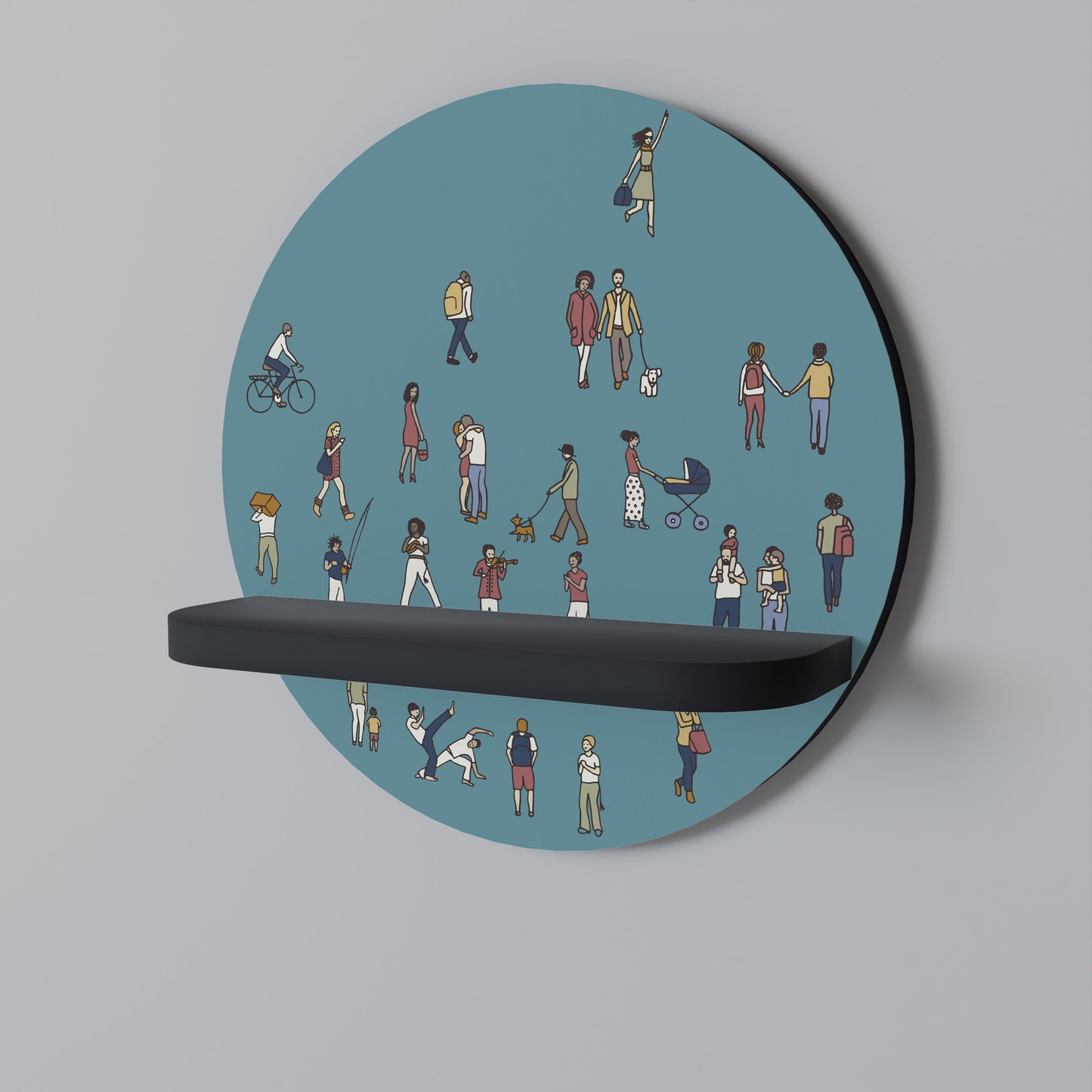 Mensola rotonda COLLECTIVE STREAM in finitura nera