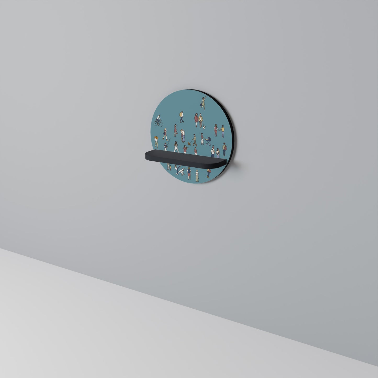 Mensola rotonda COLLECTIVE STREAM in finitura nera