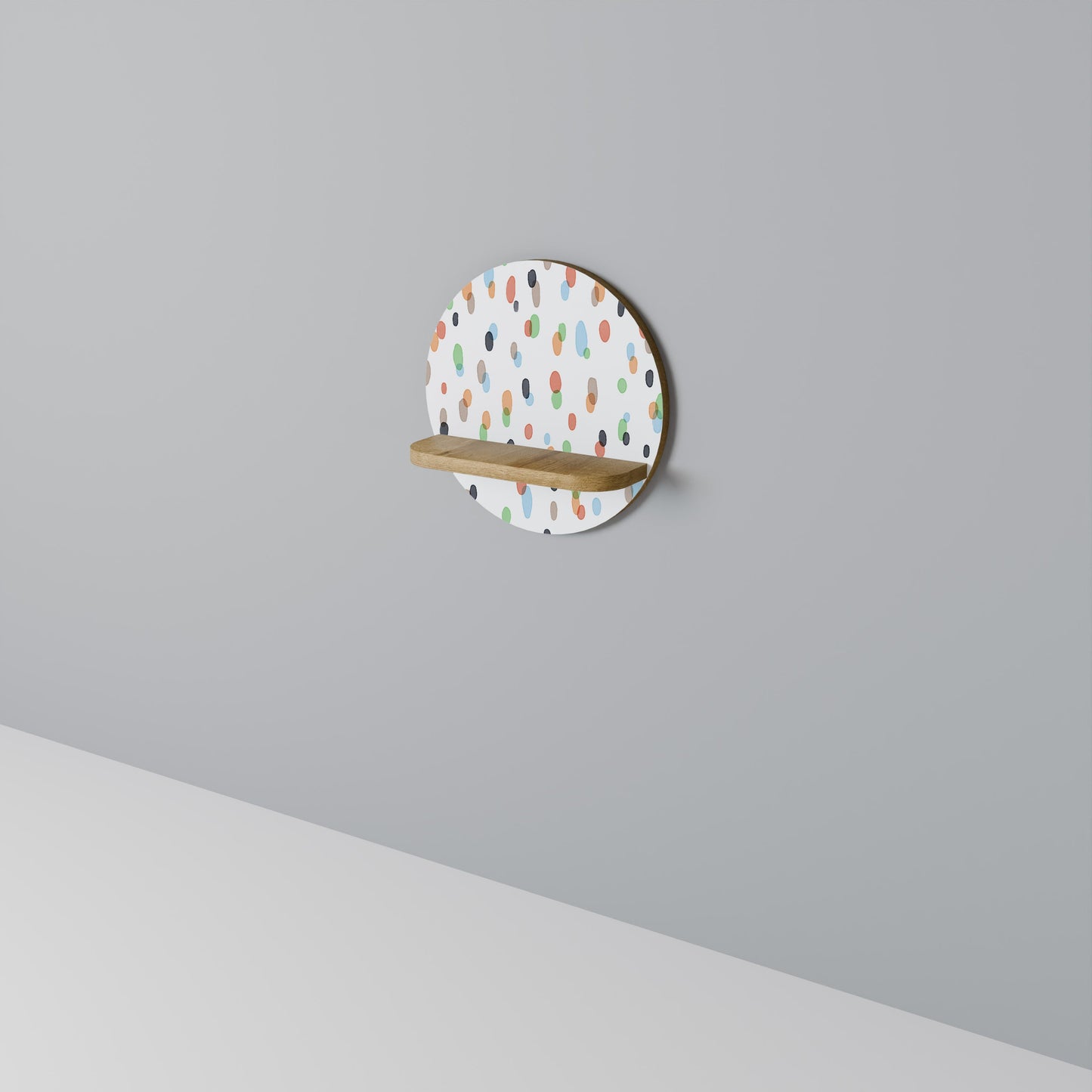 ENERGETIC SPOT Mensola rotonda per opere d'arte in effetto rovere