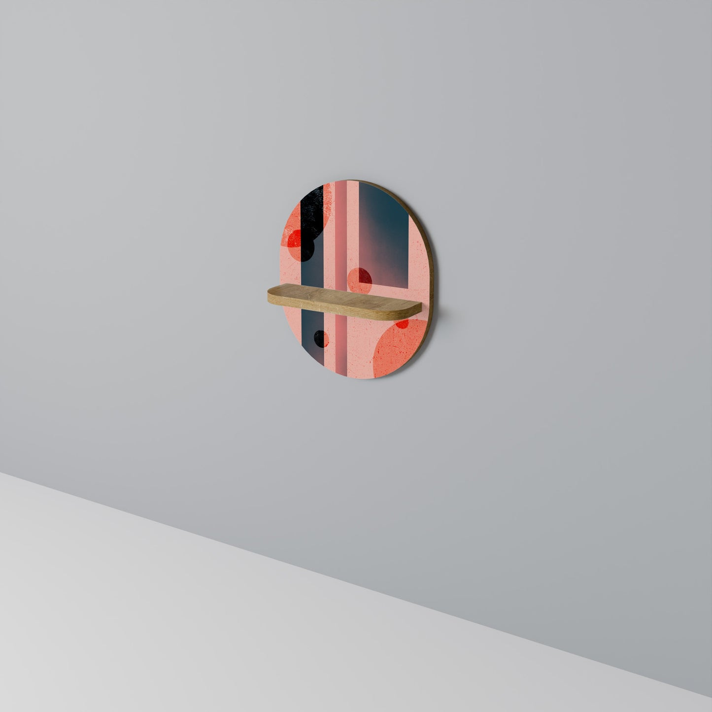 BLUSHED SPECTRUM Mensola ovale per arte in effetto rovere