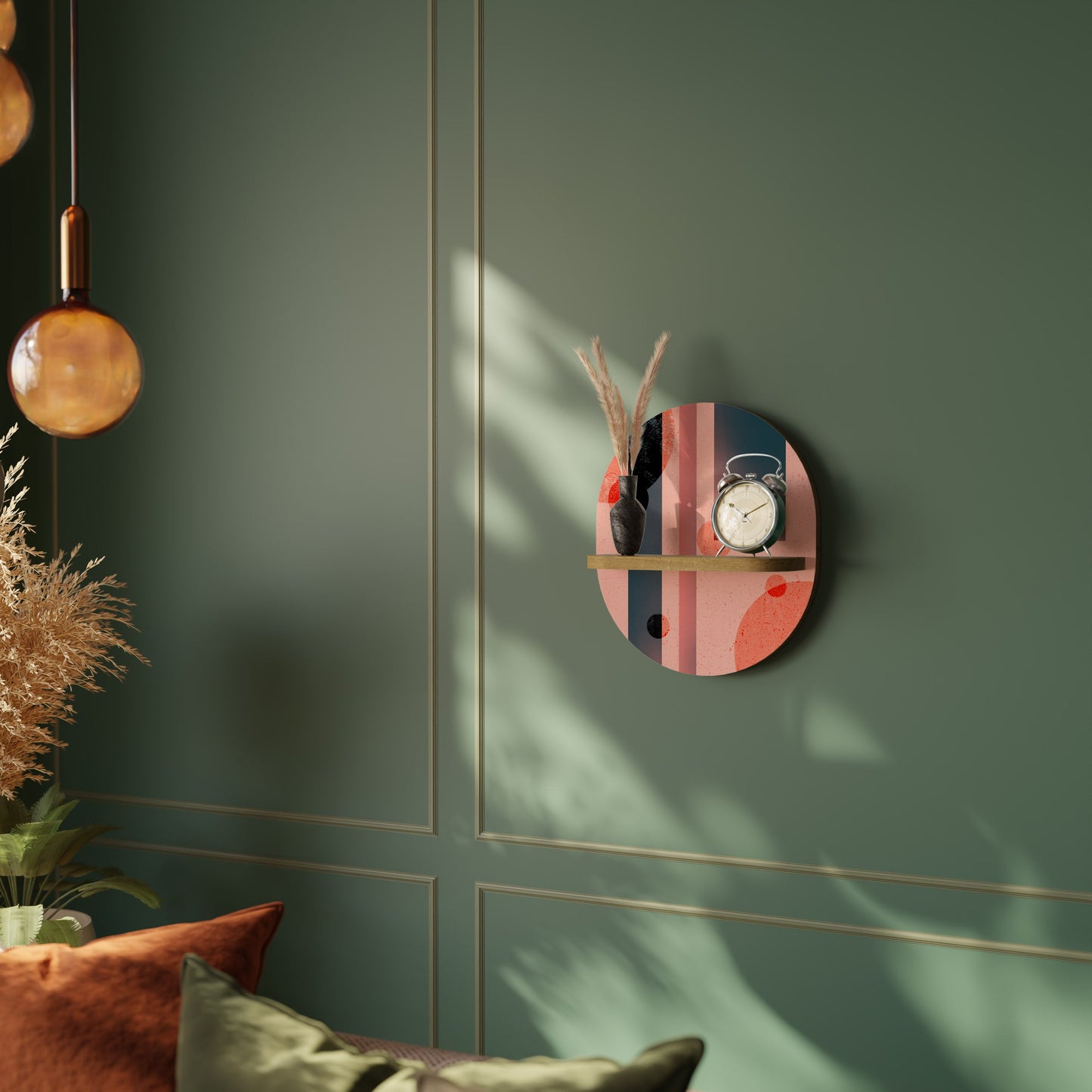 BLUSHED SPECTRUM Mensola ovale per arte in effetto rovere